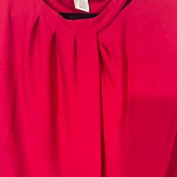 WHBM Dark Pink Short Sleeve Pleated Front Lightweight Blouse Women Sz M - Picture 5 of 8
